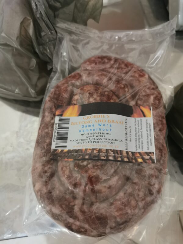 1/2 kg Game Kameelhout Wors